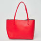 Dalydress women's red tote bag with dual handles on plain background