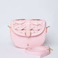 Dalydress women's pink crossbody bag with woven flap and detachable strap, stylish Egyptian fashion