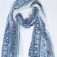 Dalydress women's scarf with blue and white floral print, lightweight fashion accessory