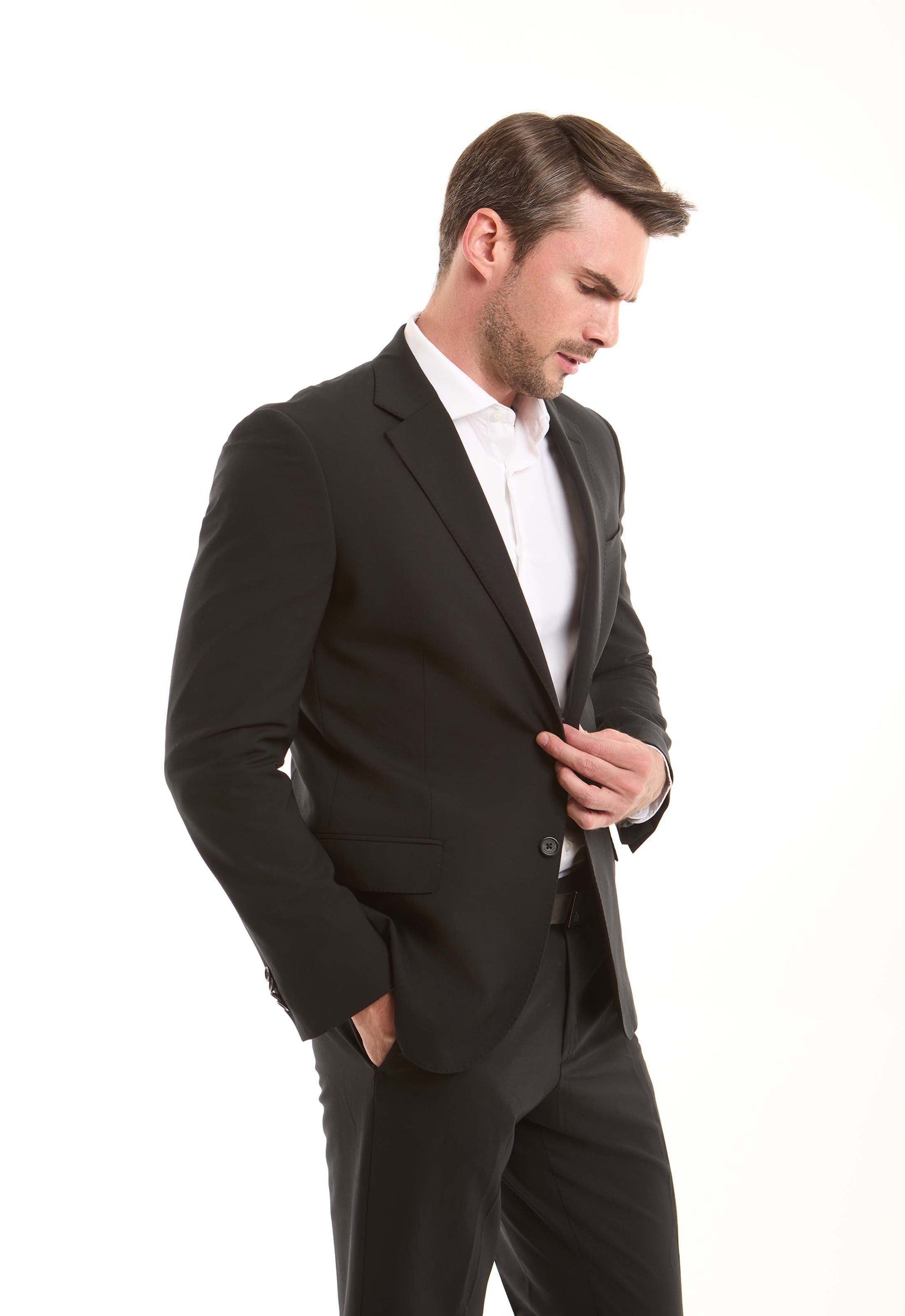 Tailored Wool-Blend Suit Jacket