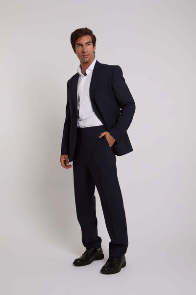 Men Regular Fit Suit Pant - Navy