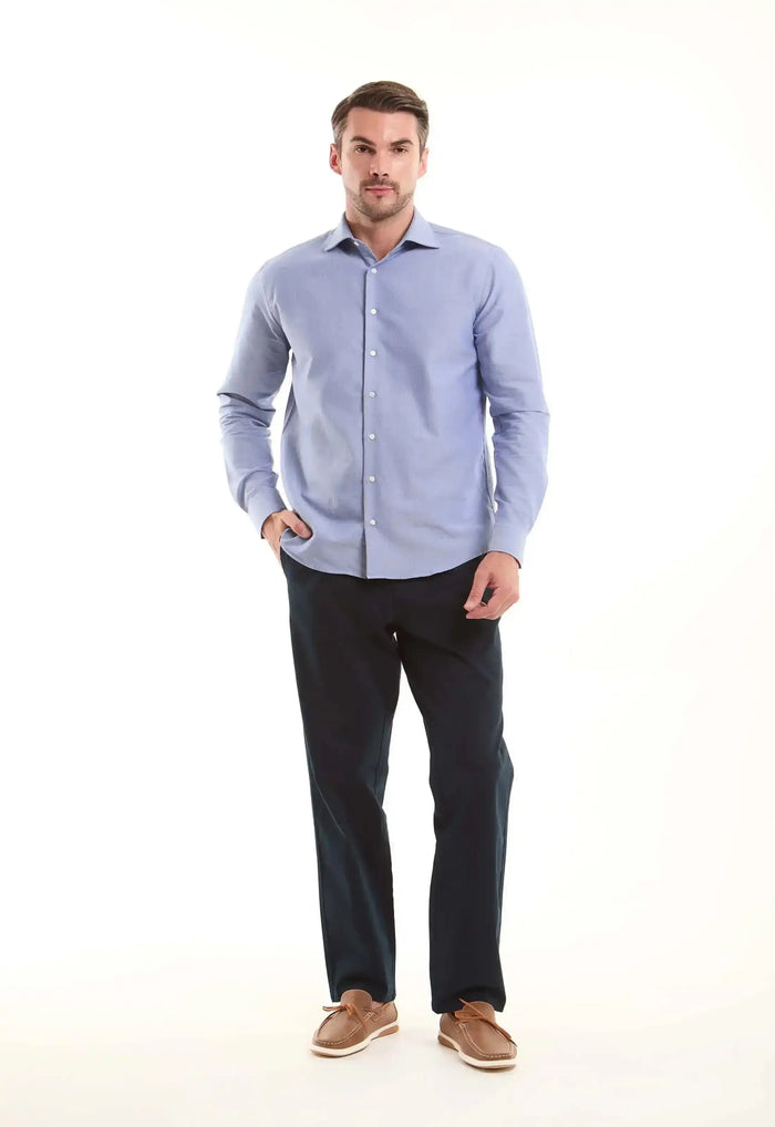 Cotton Straight-Leg Pants