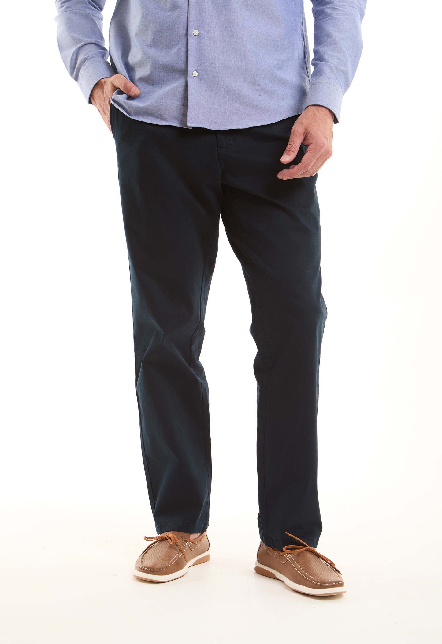 Stretch Cotton Straight Chinos Pants