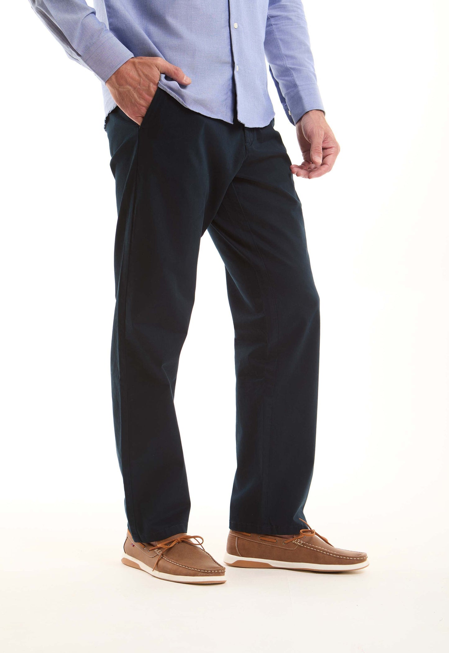 Stretch Cotton Straight Chinos Pants