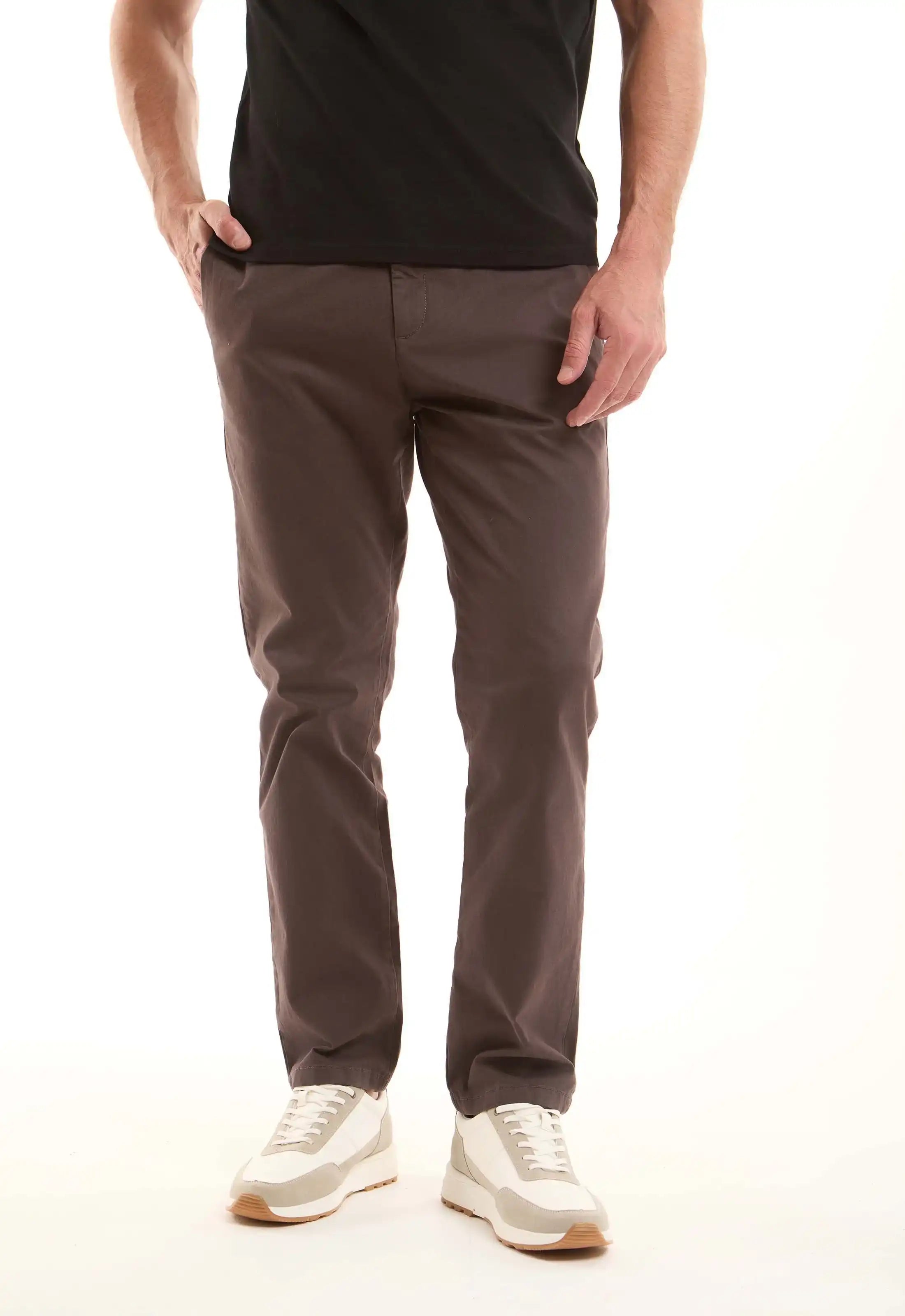 Stretch Cotton Straight Chinos Pants