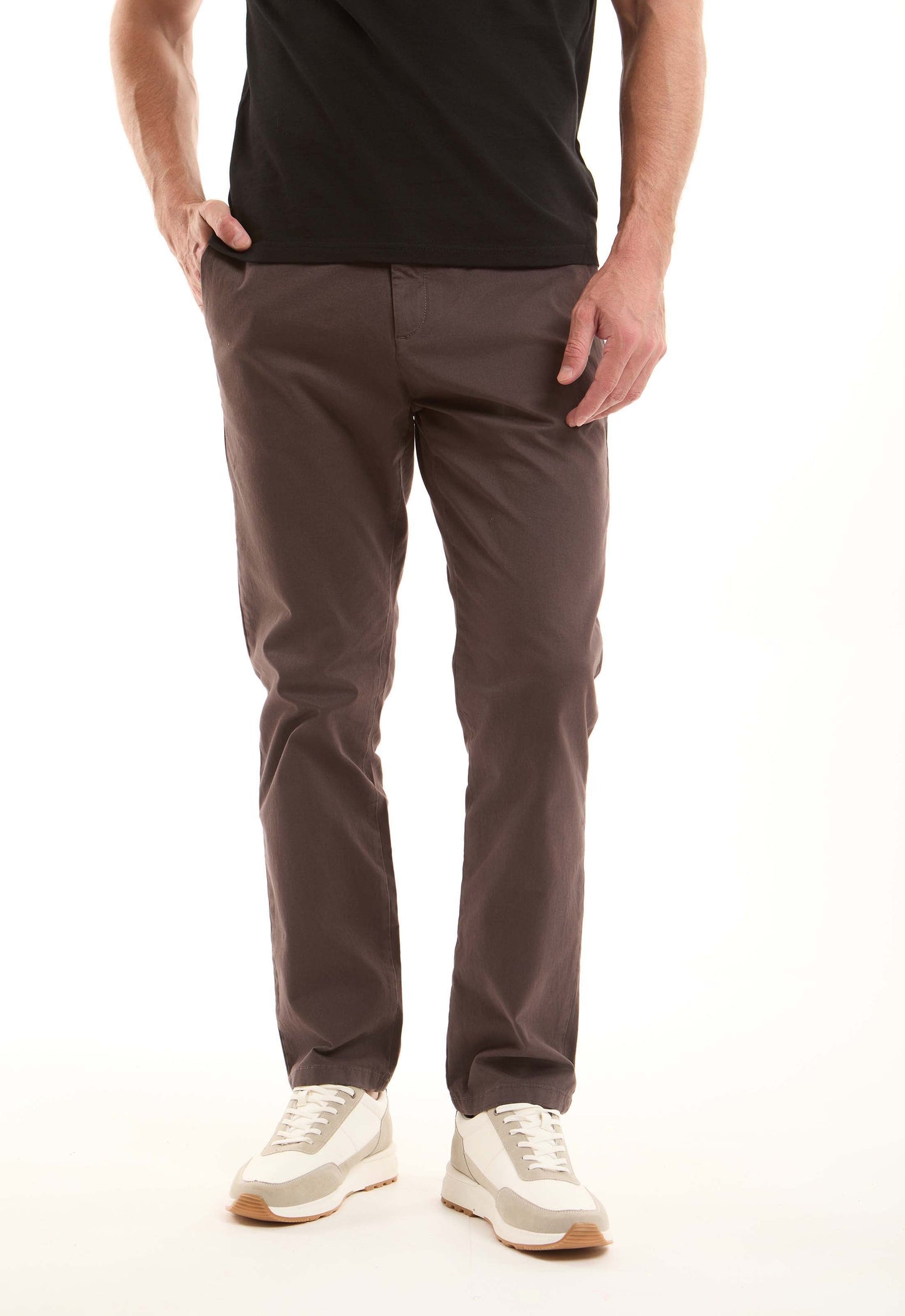 Stretch Cotton Straight Chinos Pants