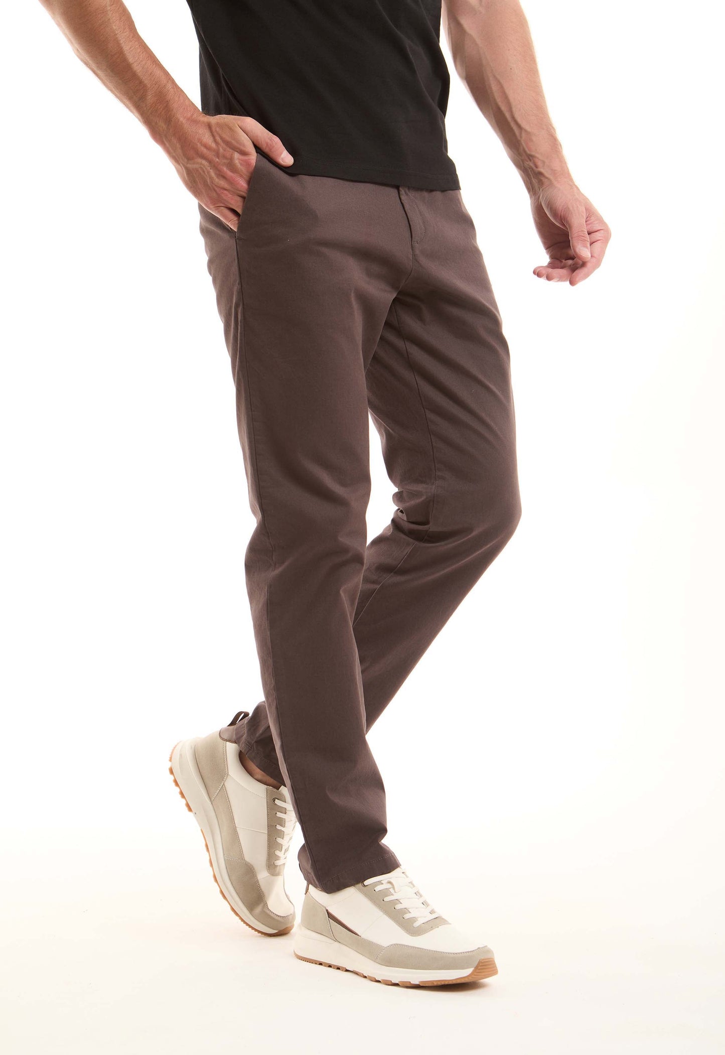 Stretch Cotton Straight Chinos Pants