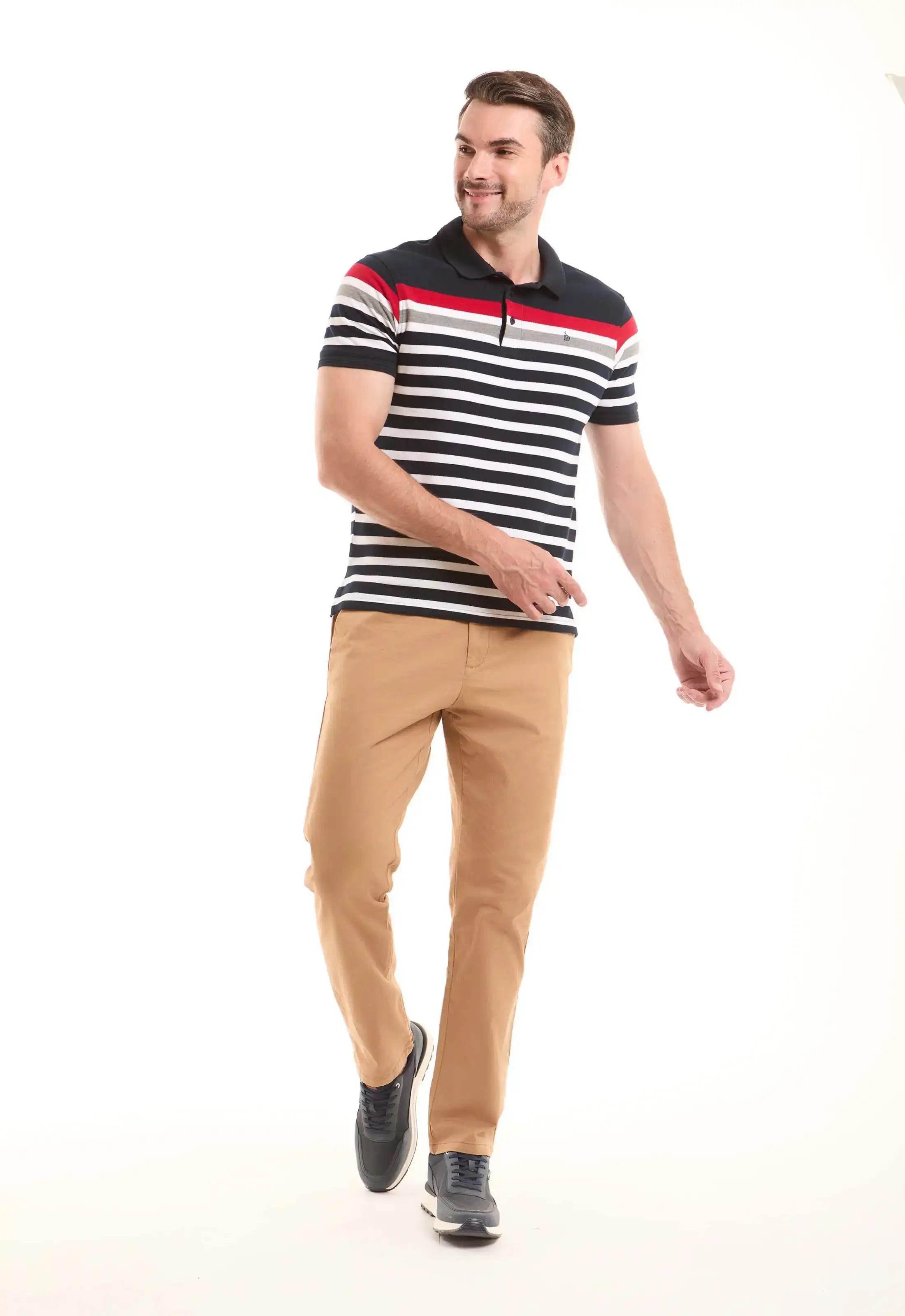 Stretch Cotton Straight Chinos Pants