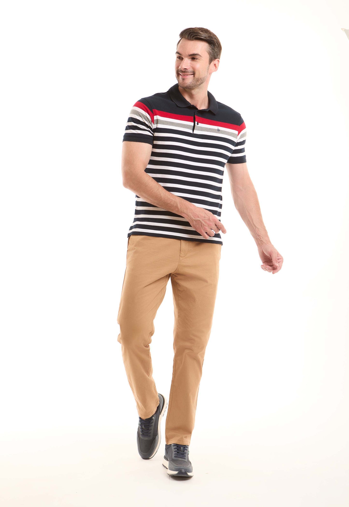 Stretch Cotton Straight Chinos Pants