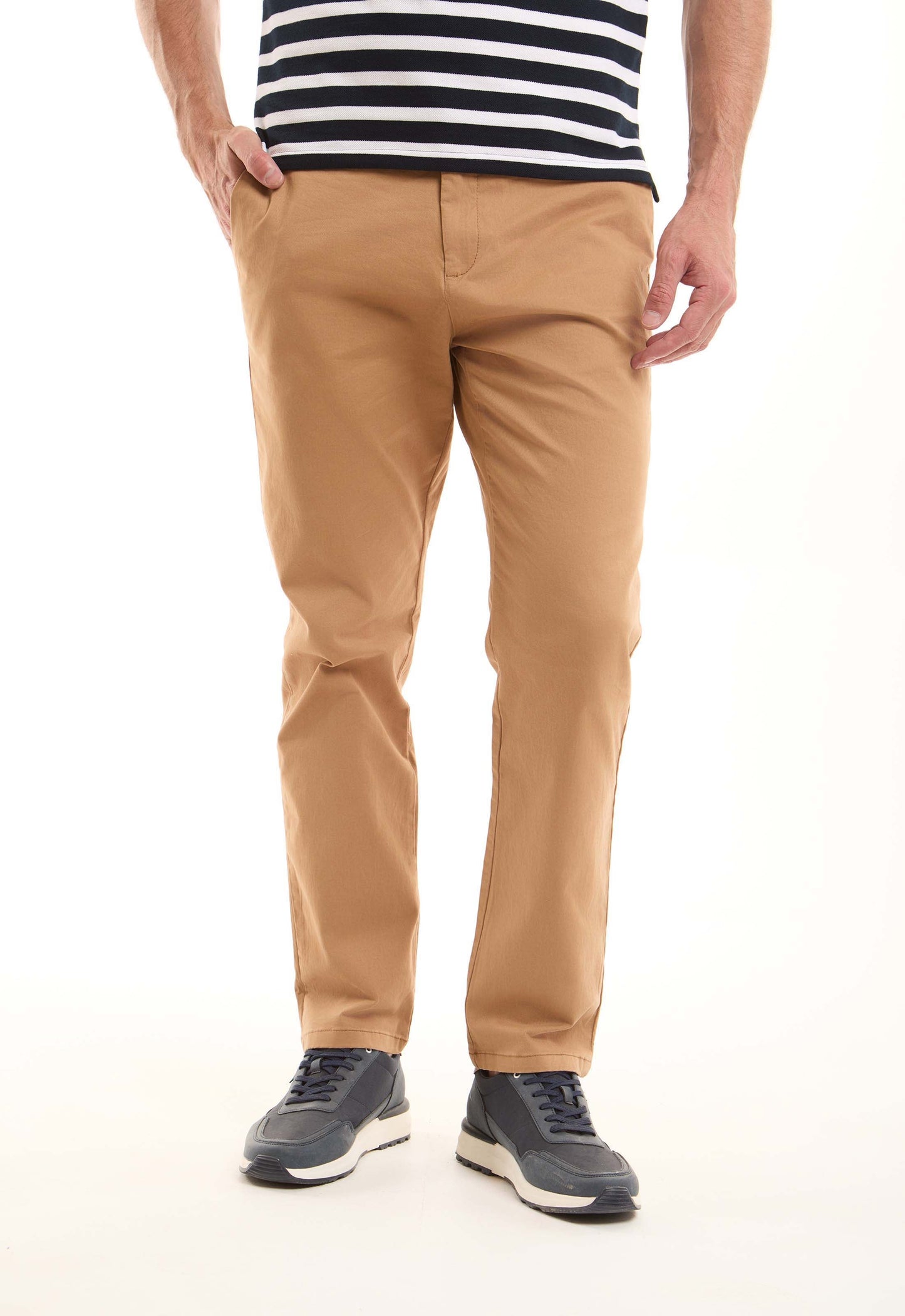 Stretch Cotton Straight Chinos Pants