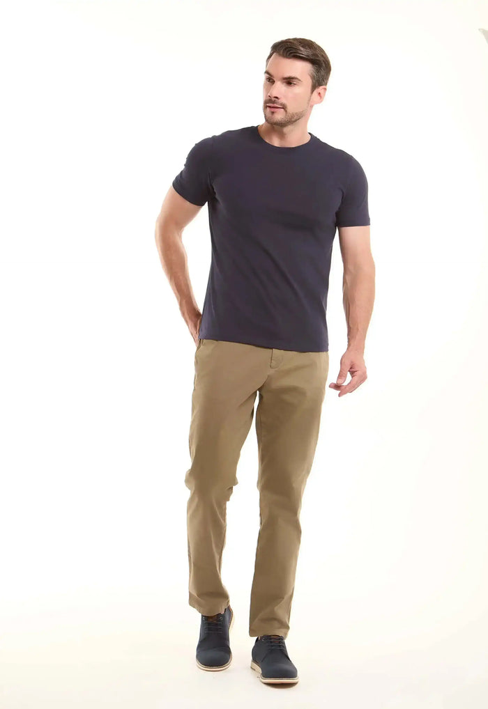 Cotton Straight-Leg Pants