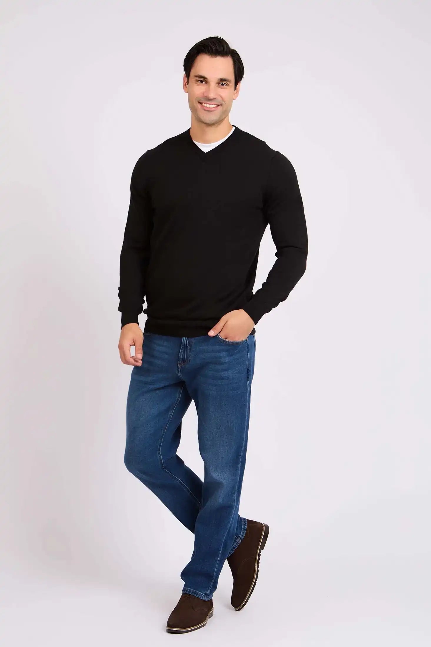 Men Regular Fit Pullover Black