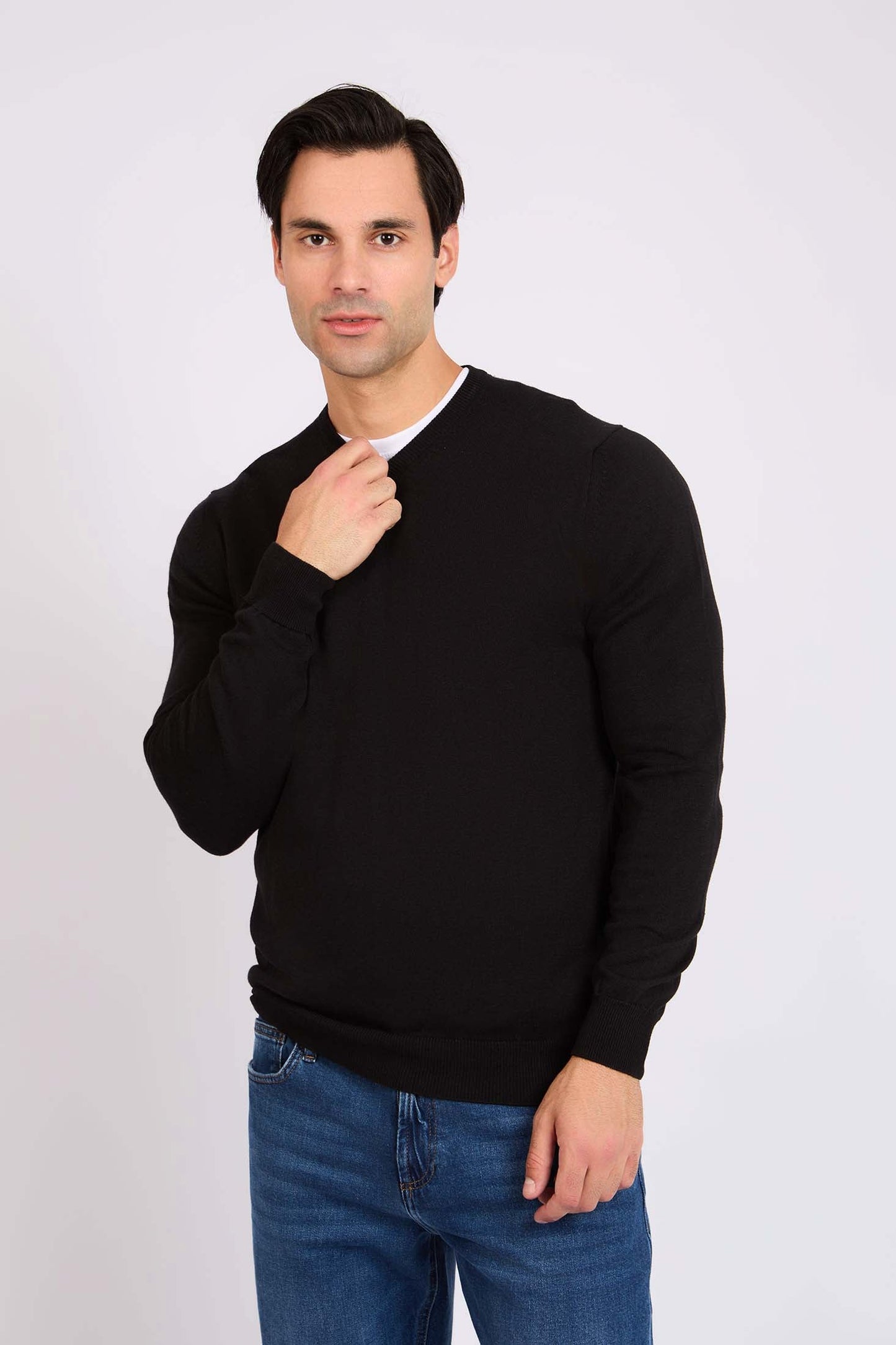 Men Regular Fit Pullover Black
