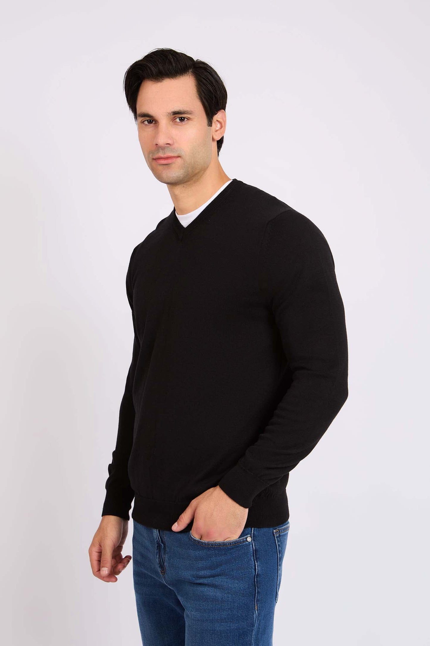 Men Regular Fit Pullover Black