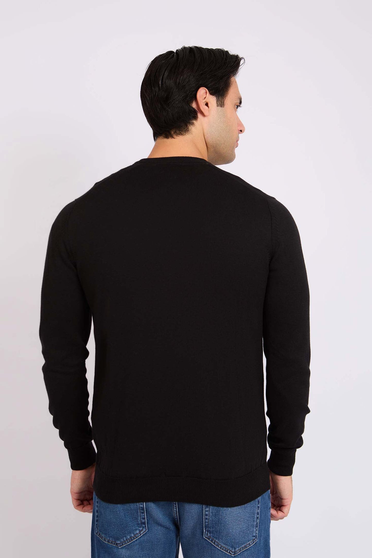 Men Regular Fit Pullover Black