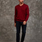 Men Regular Fit Pullover Red