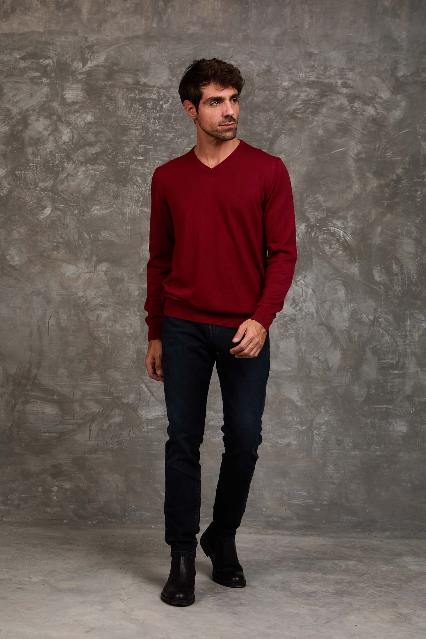 Men Regular Fit Pullover Red