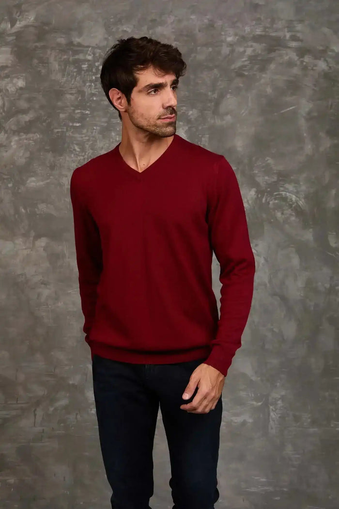 Men Regular Fit Pullover Red