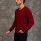 Men Regular Fit Pullover Red