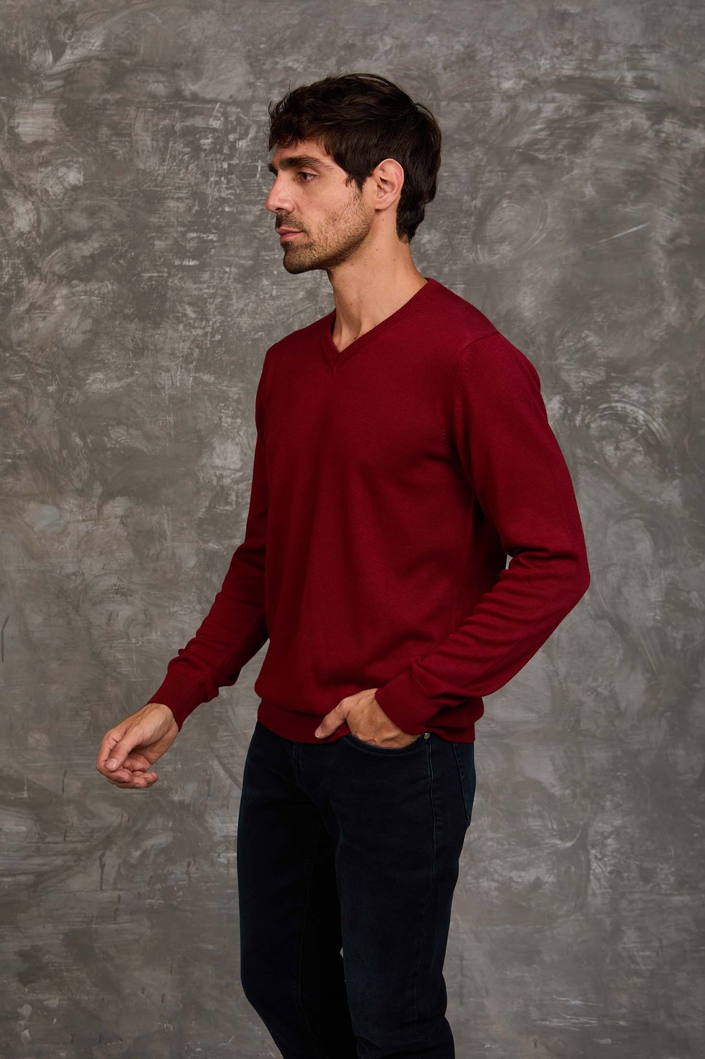 Men Regular Fit Pullover Red