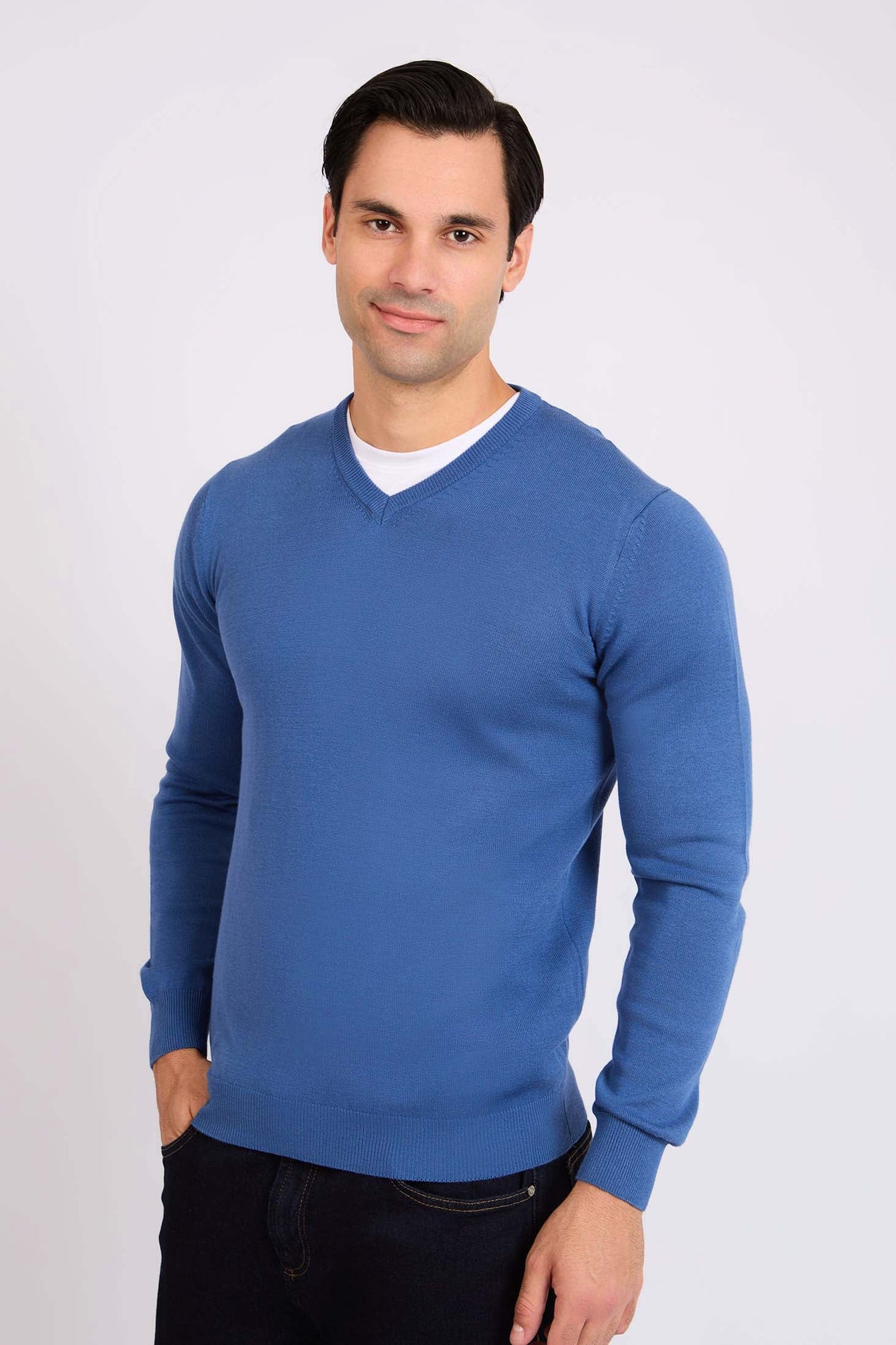 بلوفر رجال عادي أزرق