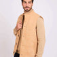 Men Regular Fit Vest Brown