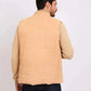 Men Regular Fit Vest Brown