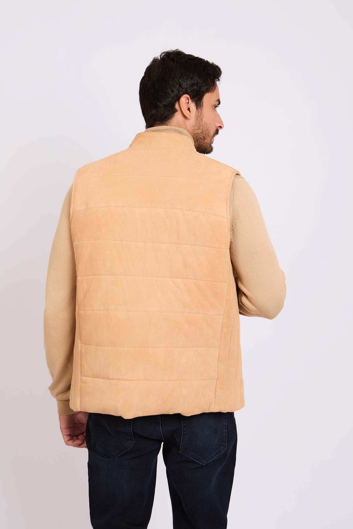 Men Regular Fit Vest Brown