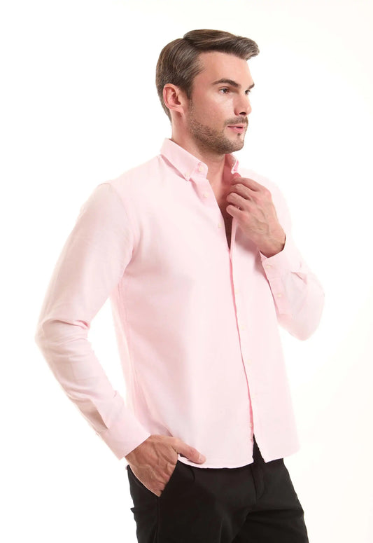 قميص كلاسيكي بأكمام طويلة وقصة عادية