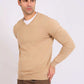 Men Regular Fit Pullover Brown