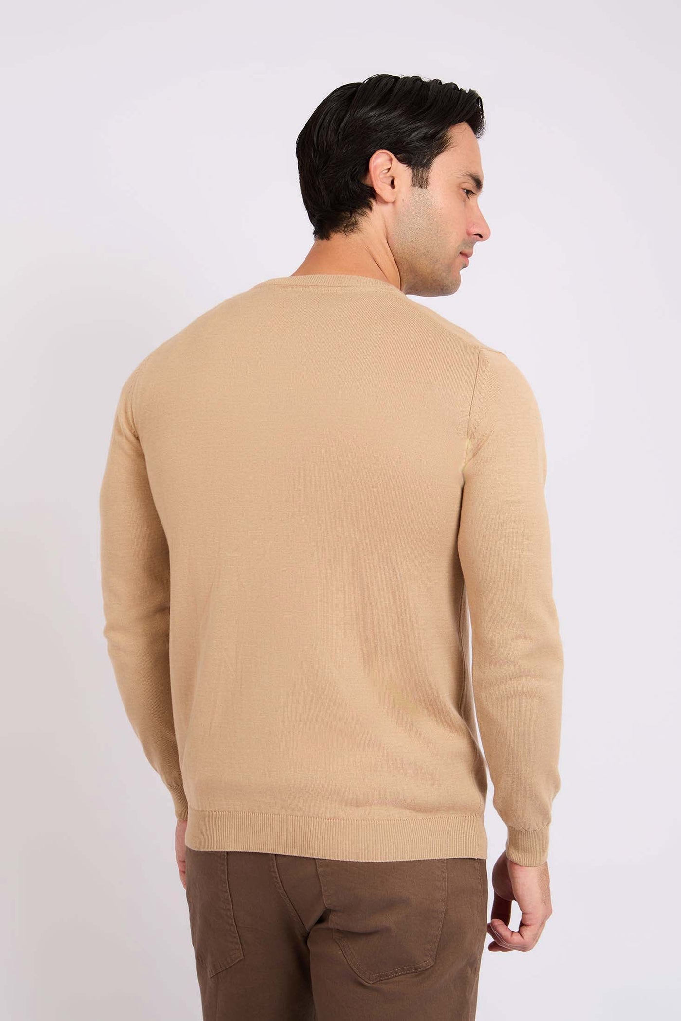 Men Regular Fit Pullover - Brown