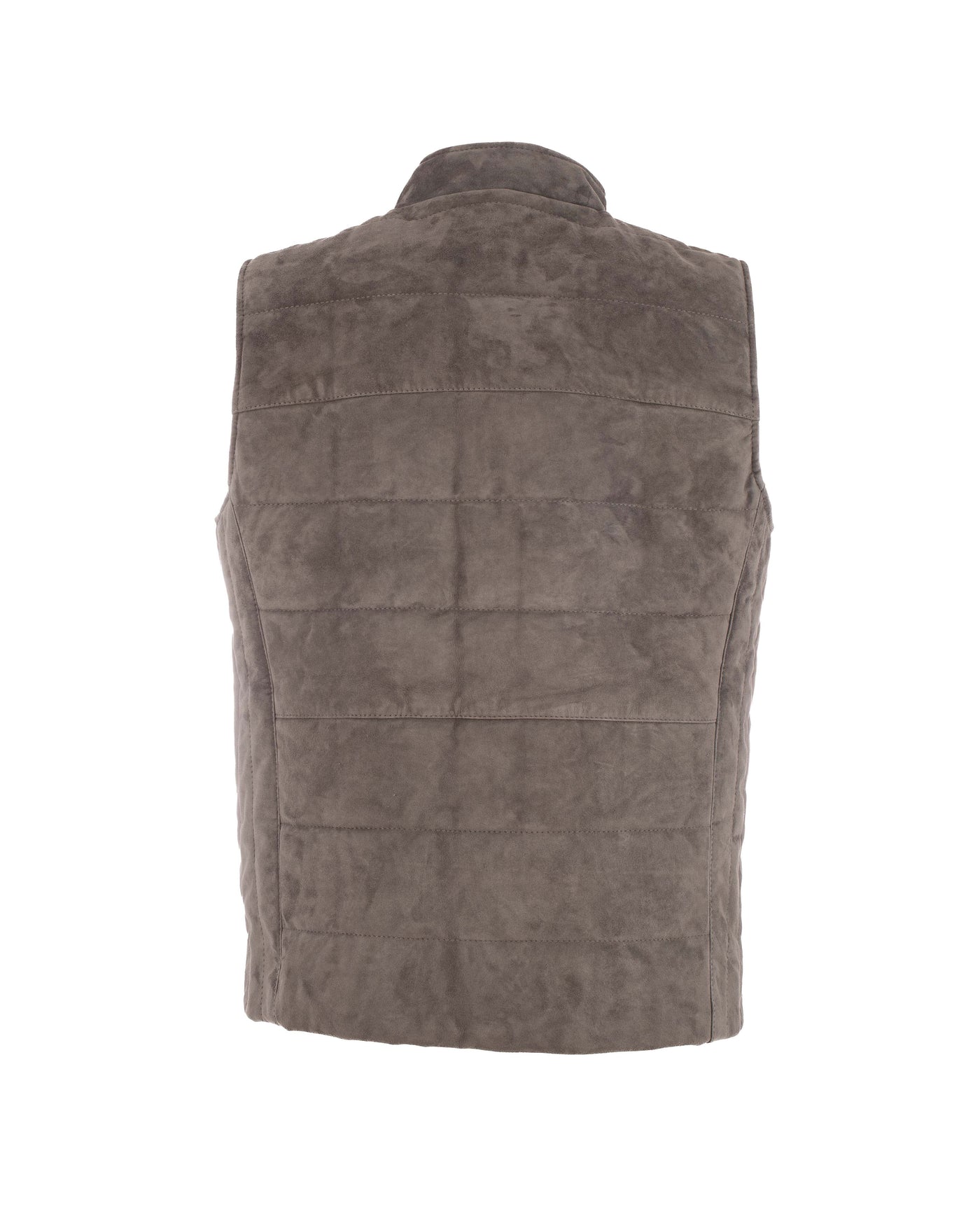 Men Suede Genuine Leather Vest - Grey