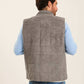 Men Suede Genuine Leather Vest Grey