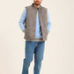 Men Suede Genuine Leather Vest Grey