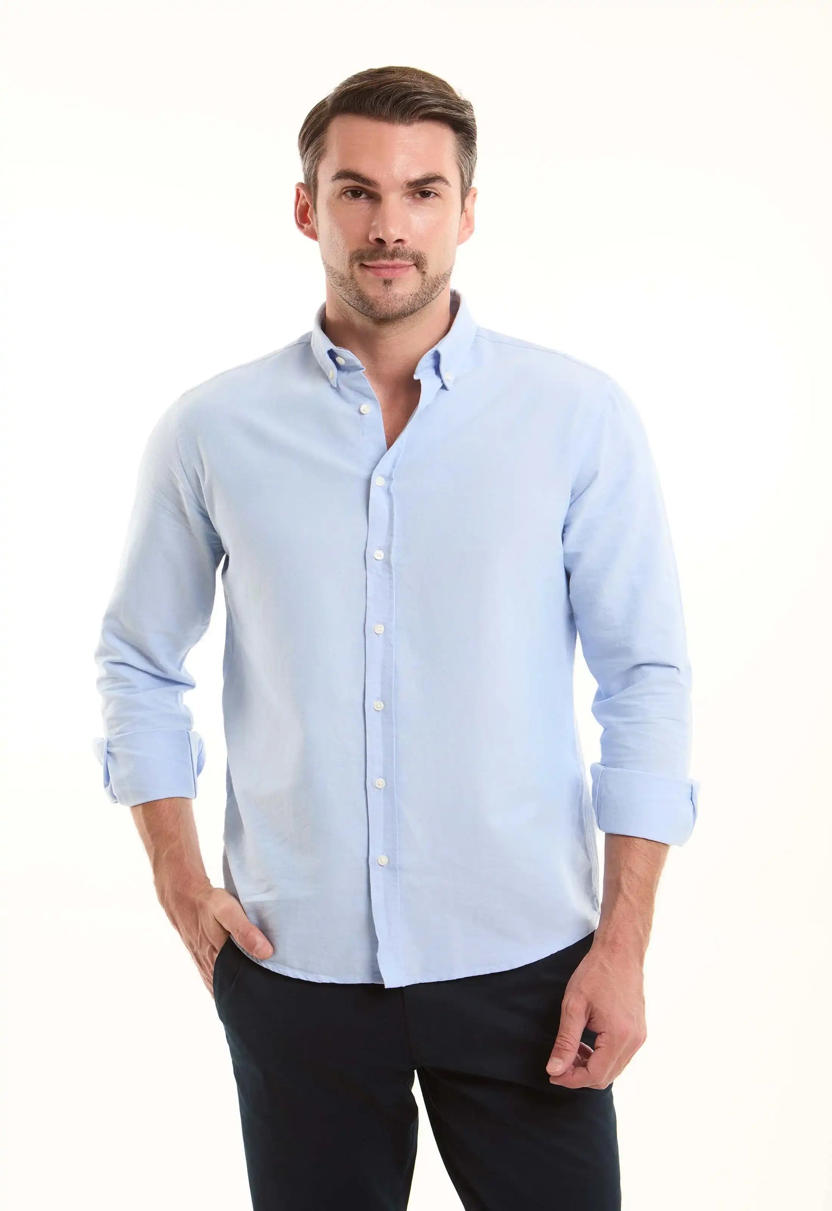 Solid Cotton Oxford Shirt