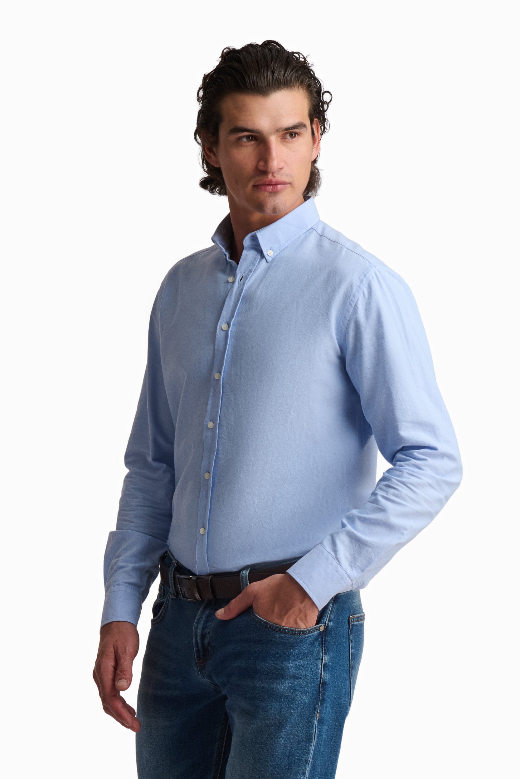 Solid Cotton Oxford Shirt