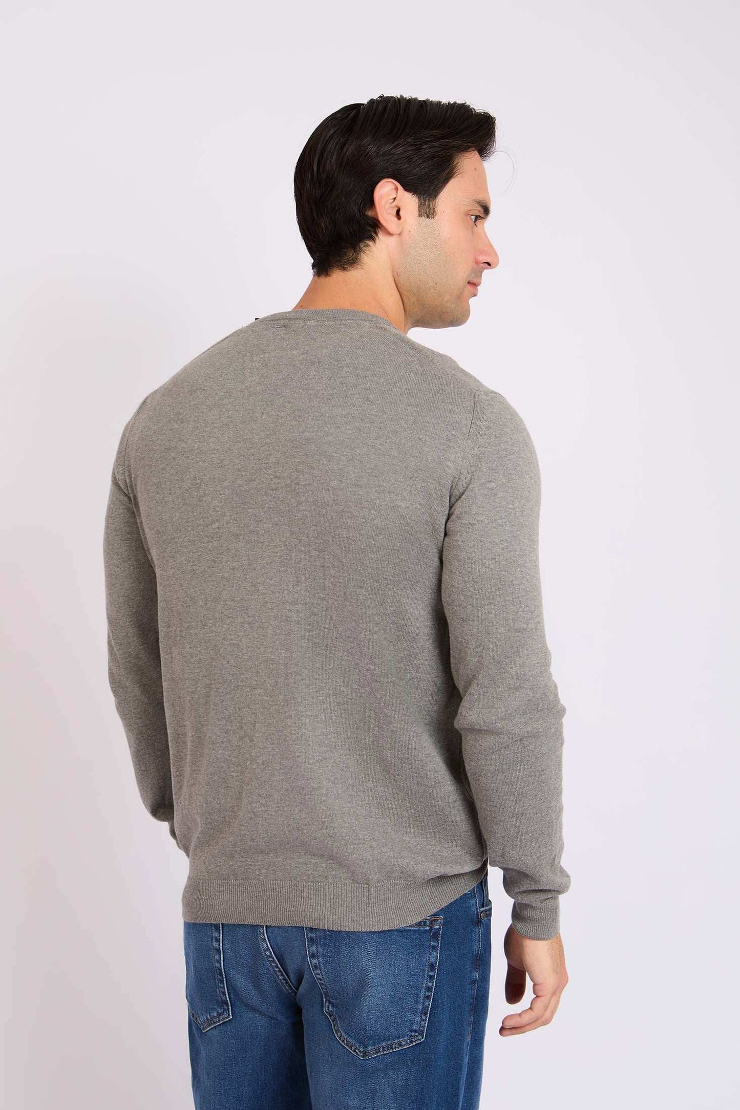 Men Regular Fit Pullover Grey