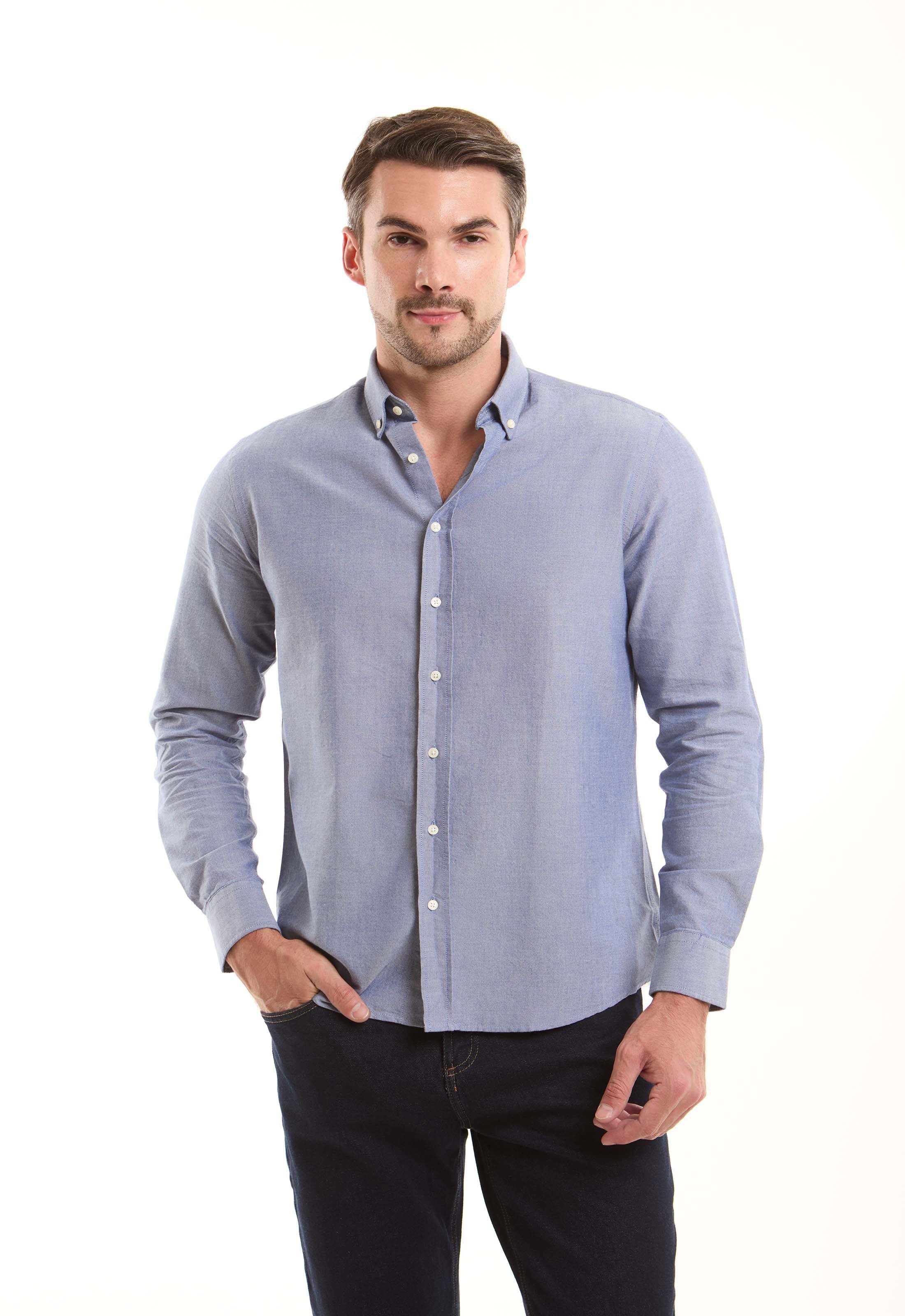 Solid Cotton Oxford Shirt