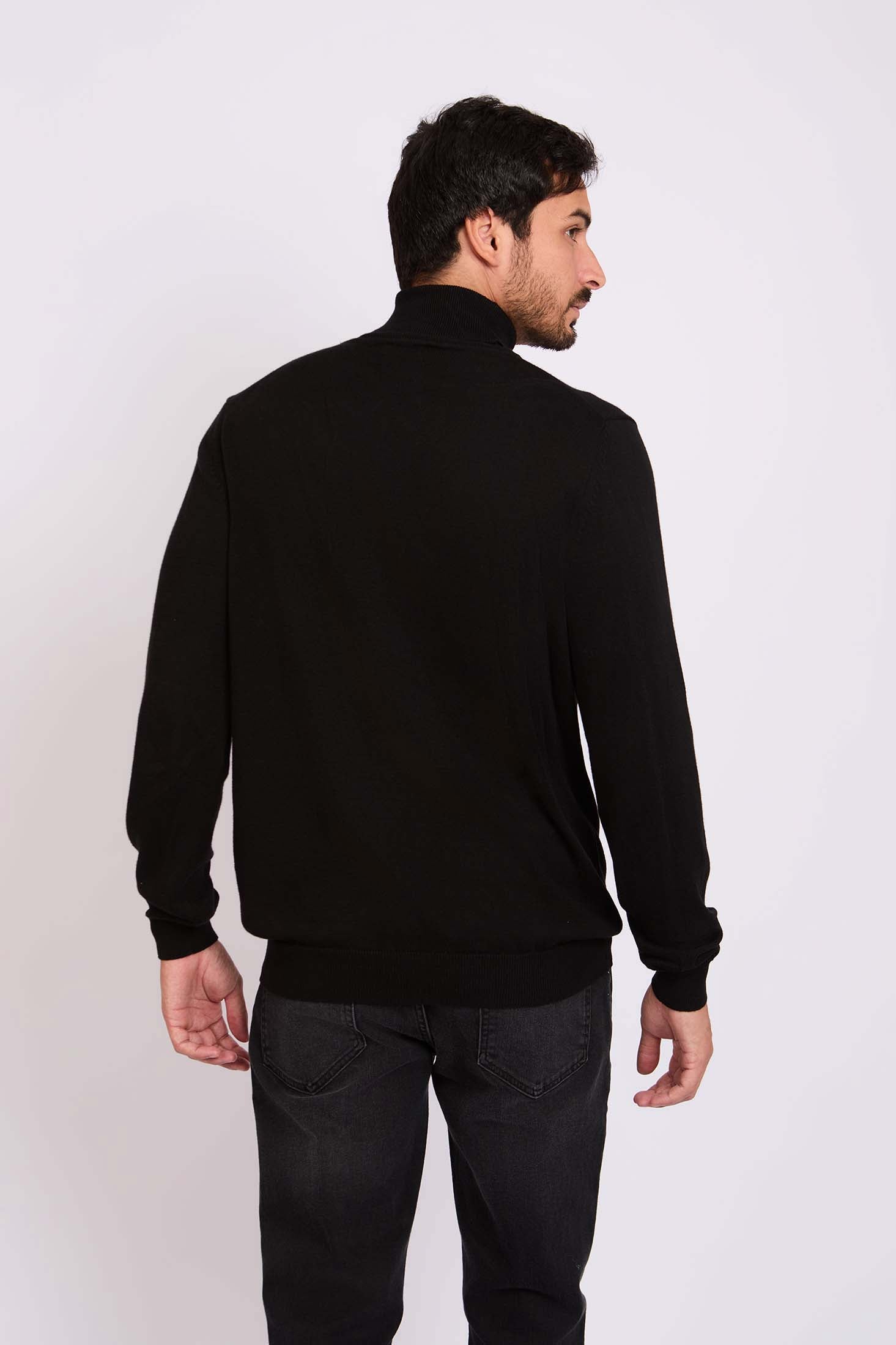 Slip On Solid Pullover with Turtle Neck