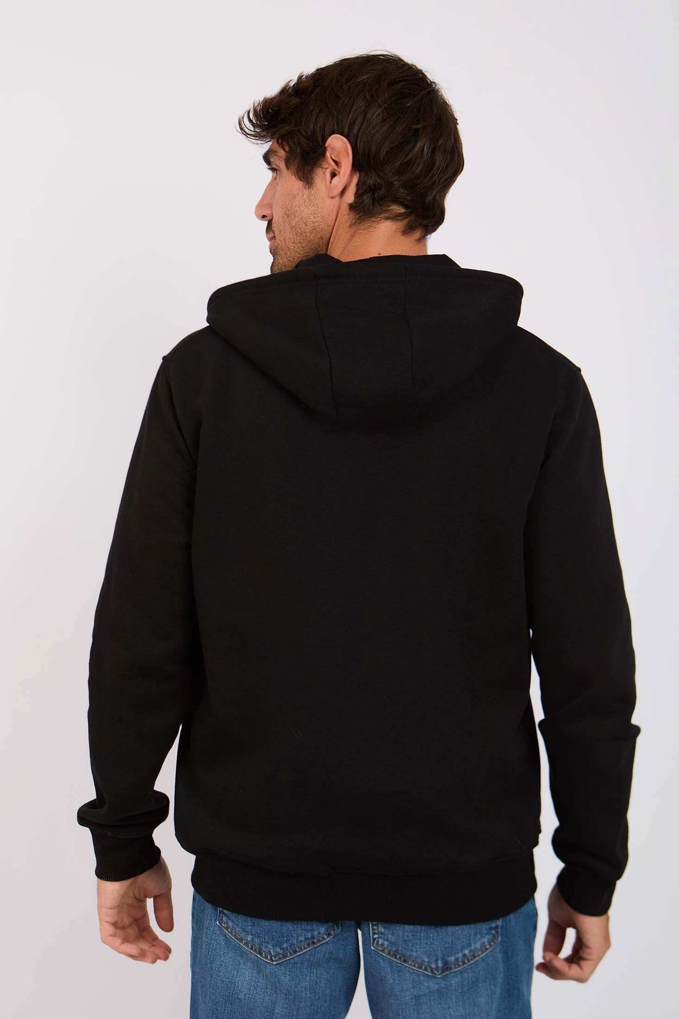 Men Regular Fit Sweat Jacket - Black