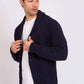 Men Regular Fit Cardigan Blue