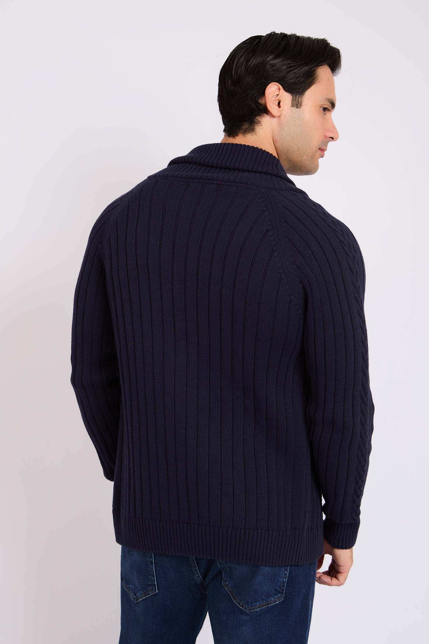 Men Regular Fit Cardigan Blue