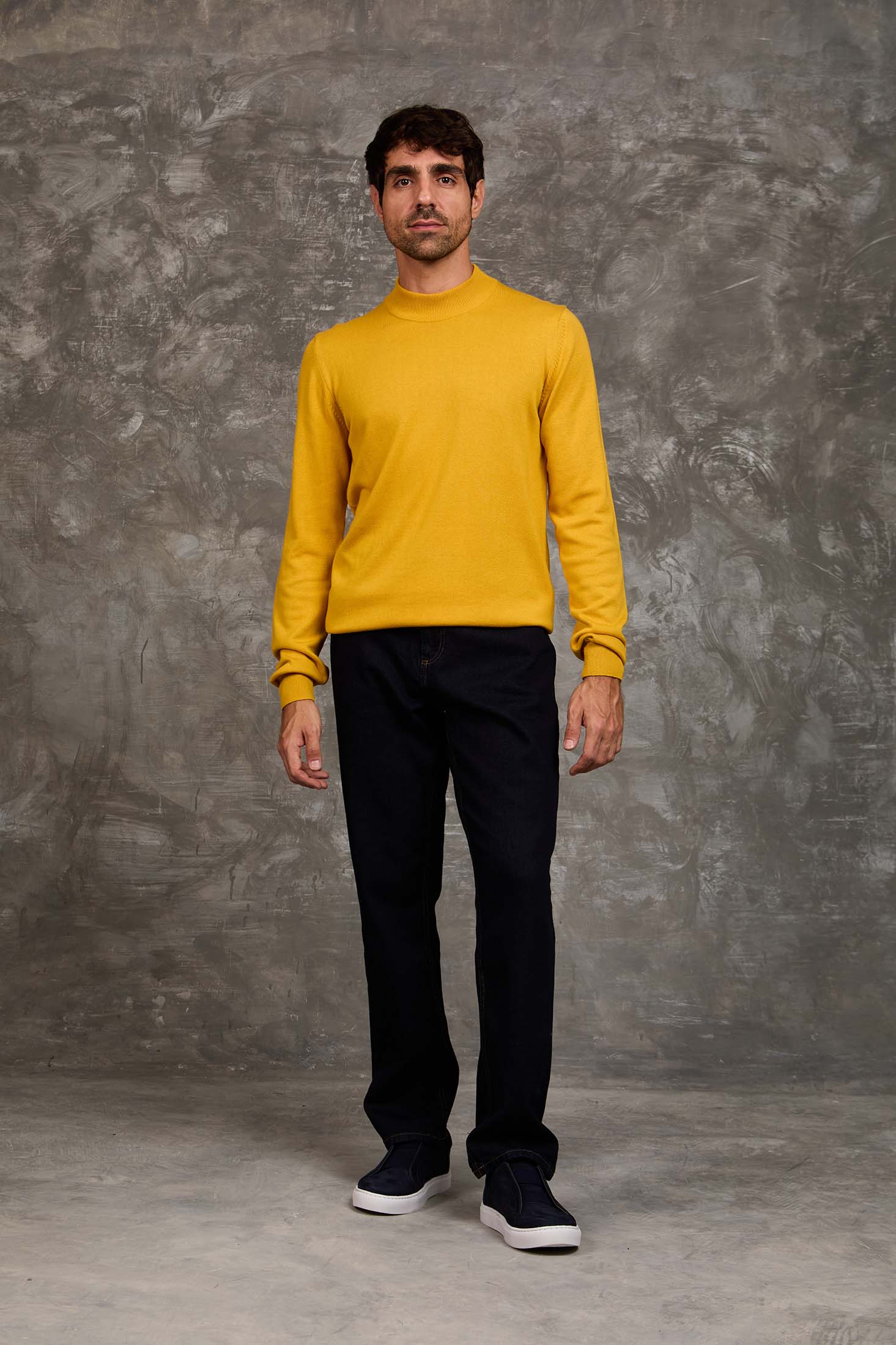 Slip On Solid Pullover with Turtle Neck