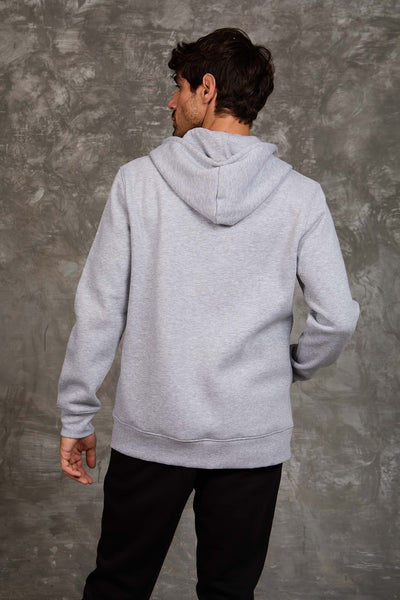 Men Regular Fit Sweat Jacket - Grey Melange