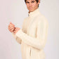 Men Regular Fit Cardigan Off White