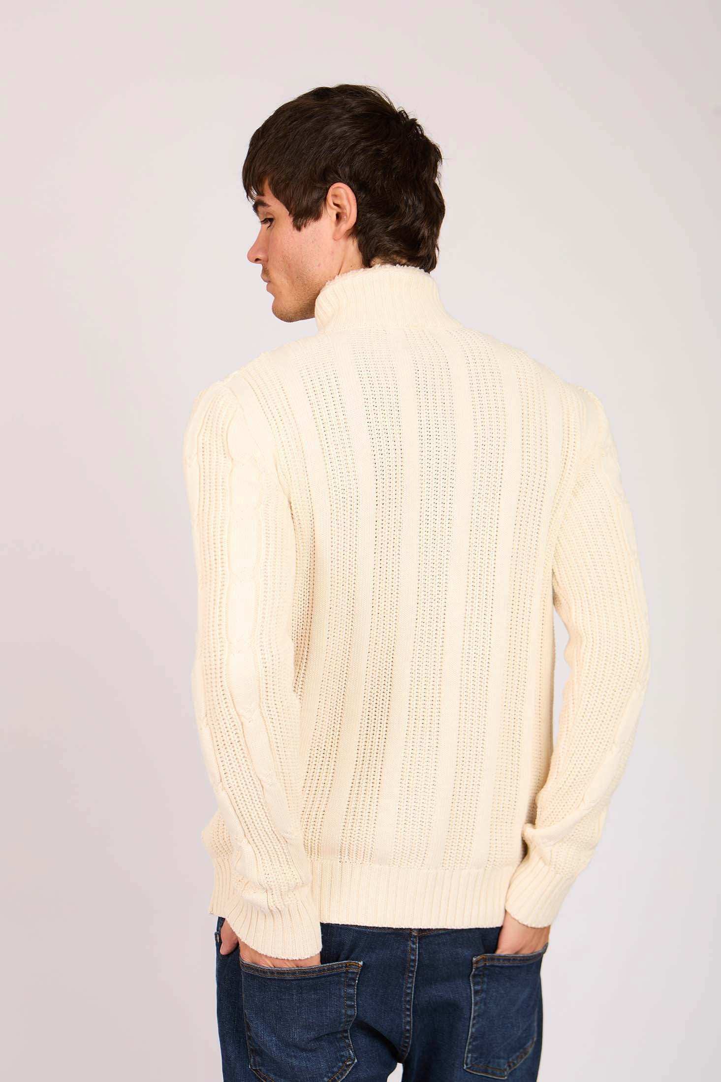 Men Regular Fit Cardigan Off White