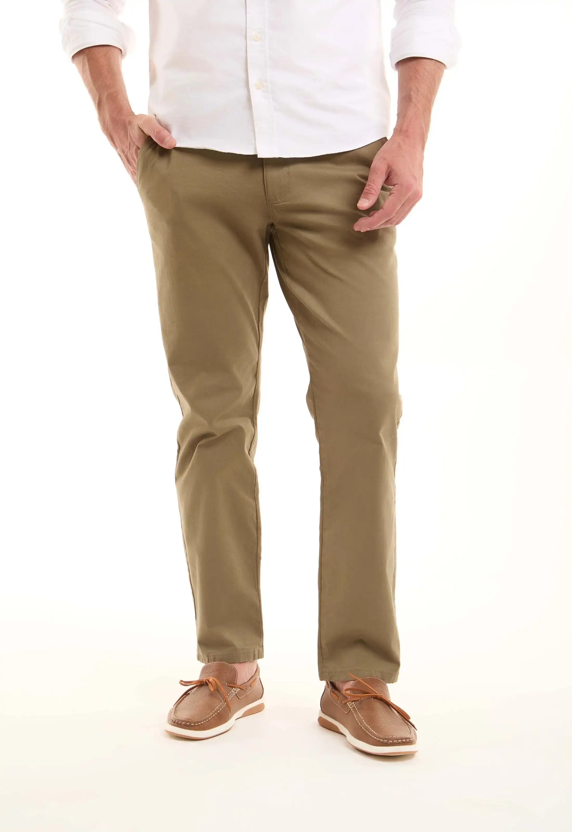 Stretch Cotton Tapered Chinos Pants