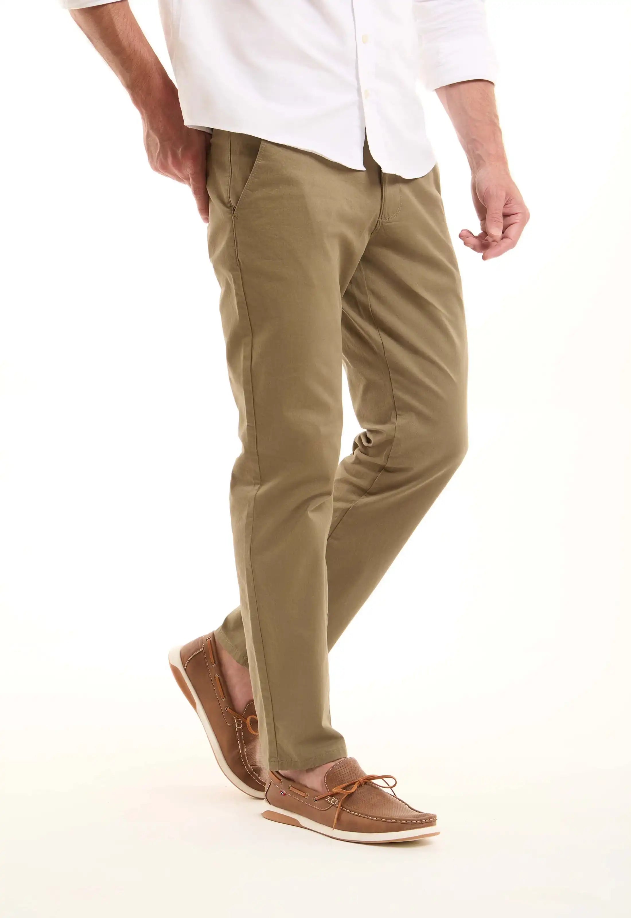 Stretch Cotton Tapered Chinos Pants