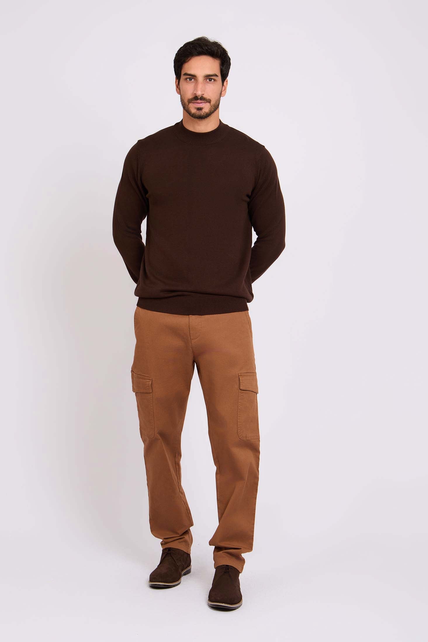 Slip On Solid Pullover with Turtle Neck