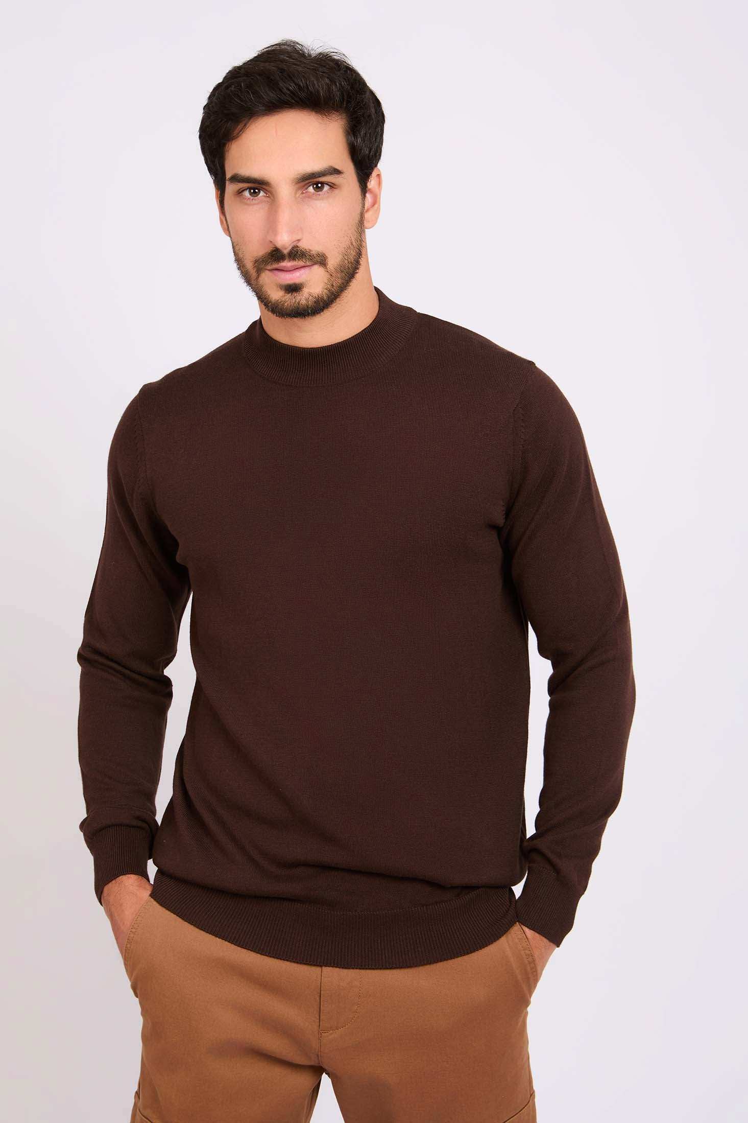 Slip On Solid Pullover with Turtle Neck